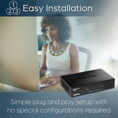 TRENDnet 5-Port Gigabit Desktop Switch with metal case