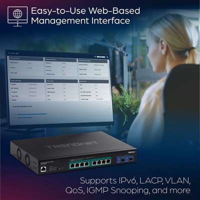 TRENDnet 10-Port Multi-Gig Web Smart PoE+ Switch