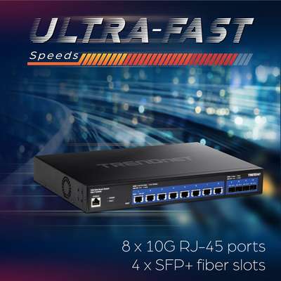 TRENDnet 12-Port 10G Web Smart Switch
