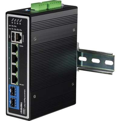 TRENDnet 6-Port Industrial Gigabit L2+ Managed PoE++ DIN-Rail Switch