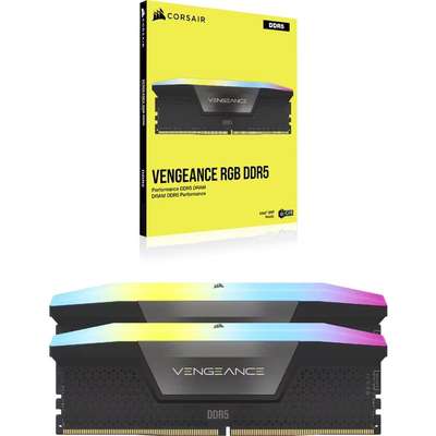 Corsair Vengeance RGB DDR5 32GB 2X16GB DDR5 6800 PC5-54400 Memory - Black