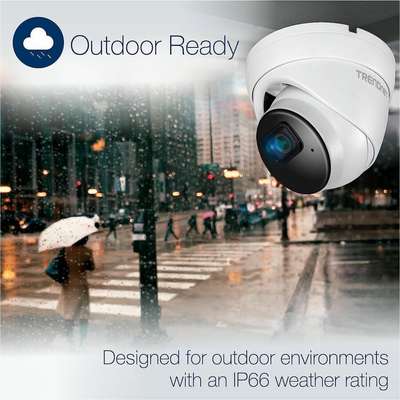 TRENDnet Indoor/Outdoor 5MP H.265 WDR PoE IR Fixed Turret Network Camera