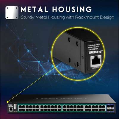 TRENDnet 52-Port Gigabit Web Smart 740W PoE+ Switch with 10G SFP+ Slots