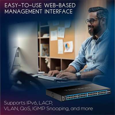 TRENDnet 52-Port Gigabit Web Smart Switch with 10G SFP+ Ports