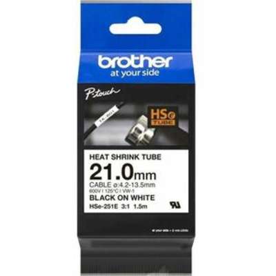 Brother 0.82 inch X4.9FT 20.8mm X1.5M 3:1 Heat Shrink Tube Black On White Dia: