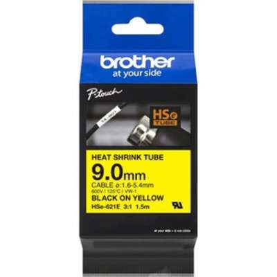Brother 0.35 inch X4.9FT 8.9MM X1.5M 3:1 Heat Shrink Tube Black On Yellow Dia: