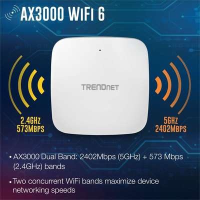 TRENDnet AX3000 Dual Band WiFi 6 PoE+ Access Point
