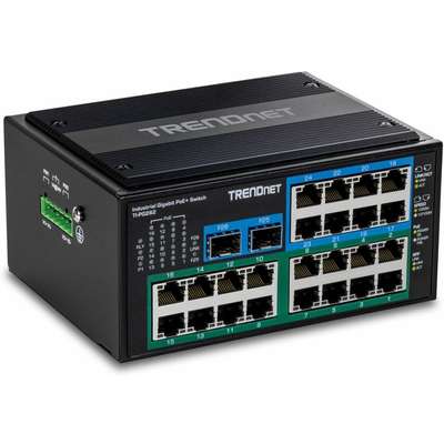 TRENDnet 26P Hardened Industrial Switch Switch Gigabit PoE+ DIN-Rail