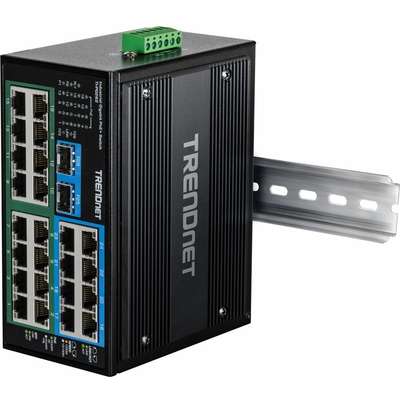 TRENDnet 26P Hardened Industrial Switch Switch Gigabit PoE+ DIN-Rail