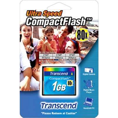Transcend 1GB Ultra Compact Flash Card 80X