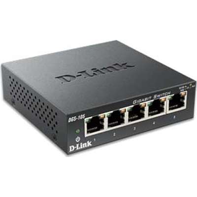 D-Link Systems DGS-105 5-Port Gigabit Unmanaged Metal Desktop Switch