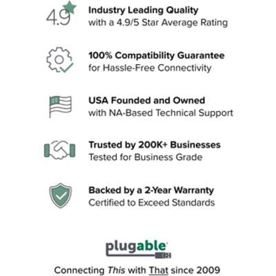 Plugable Technologies Plugable USB C to VGA Cable - Connect Your USB-C or Thunderbolt 3 Laptop to VGA