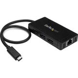 StarTech.com 3 Port USB C Hub with Ethernet - USB 3.0 - with Power Adapter