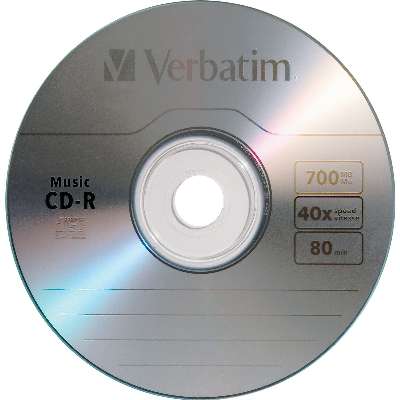 Verbatim 25-pack CDR 40X 700MB 80MIN Branded Audio Spindle