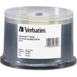 Verbatim CD-R 700MB 52X UltraLife Gold Archival Grade with Branded Surface - 50-pack Spindle