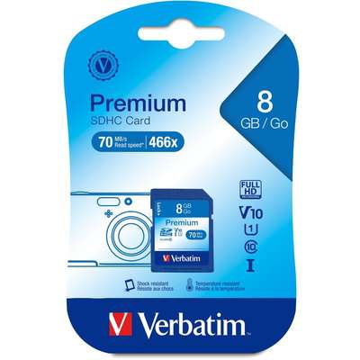 Verbatim 8GB Secure Digital SD High Capacity Memory Card Class 6