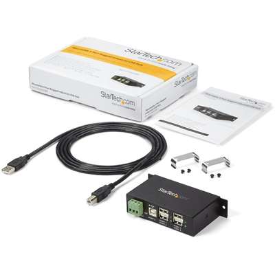 StarTech.com 4-Port Industrial USB 2.0 Hub with ESD Protection - Mountable