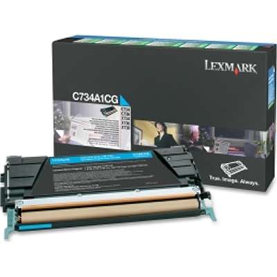 Lexmark C734, C736, X734, X736, X738 Cyan Return Program Toner Cartridge