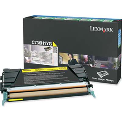 Lexmark C736, X736, X738 Yellow High Yield Return Program Toner Cartridge