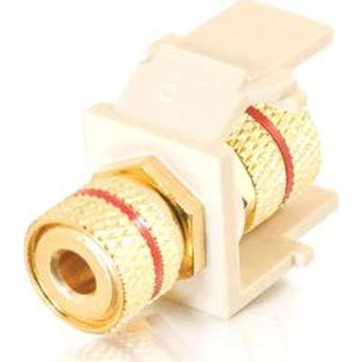 C2G Snap-In Red Banana Jack F/F Keystone Insert Module - Ivory