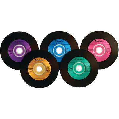 Verbatim Digital Vinyl CD-R 80-Min 700MB 5-Colors Branded *50-Pack Spindle*