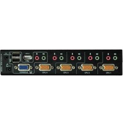 Tripp Lite 4-Port KVM Switch with Audio 2-Port USB2.0 Hub & Cables