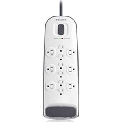 Belkin 12-Outlet Surge Protector with Phone/Coax Protection 8Ft Cord - Black