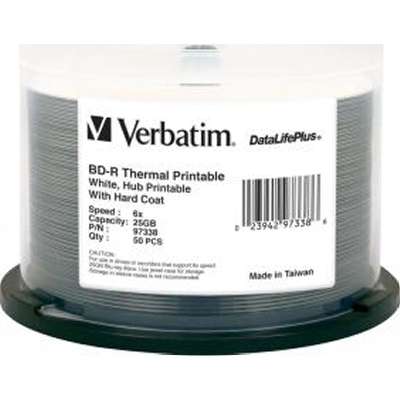 Verbatim 50-pack BD-R Blu-Ray 25GB 6x-Hub Thermal Spindle White