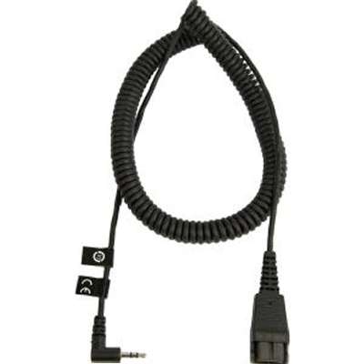 Jabra 2M Coiled Cord with  2.5MM Plug GN QD to 2.5MM Plug