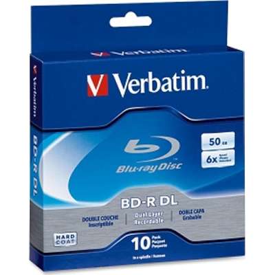 Verbatim BD-R DL 50GB 8x - 10-pack Spindle Box Peg Hanger