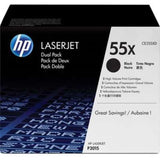 HP 55X High Yield Original LaserJet Toner Cartridge Black 2-pack