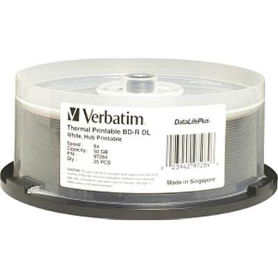 Verbatim 25-pack BD-R 50GB 6x Blu-Ray-with  Hub Therm Printable