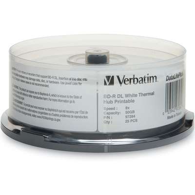 Verbatim 25-pack BD-R 50GB 6x Blu-Ray-with  Hub Therm Printable