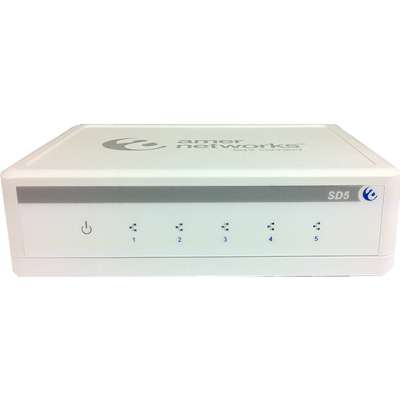 AMER The SD5 Palm-Sized 10/100mbps NWAY Ethernet Switch Is an Excellent Choice for Small