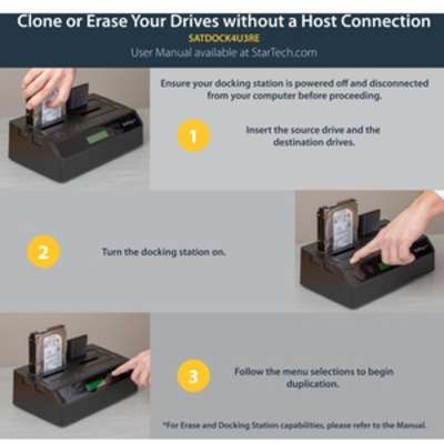 StarTech.com 4 Bay USB 3 eSATA to SATA 1:3 Hard Disk Drive Hard Drive Duplicator Dock
