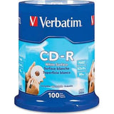 Verbatim CD-R 700MB 52x with Blank White Surface *100-Pack Spindle*