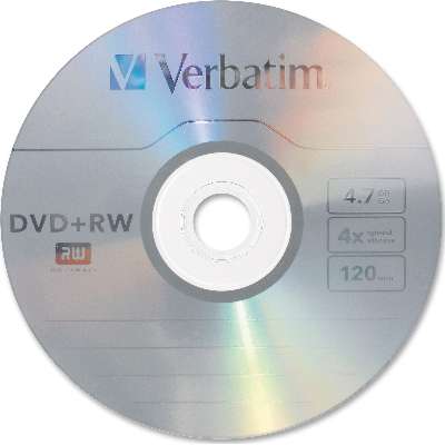 Verbatim DVD+RW 4.7GB 4x with Branded Surface *10-Pack Slim Case*