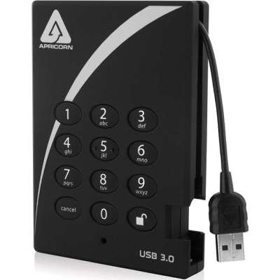 Apricorn Aegis Padlock Encrypted USB 3.0 5400RPM Hard Drive with 8MB Cache & PIN Access