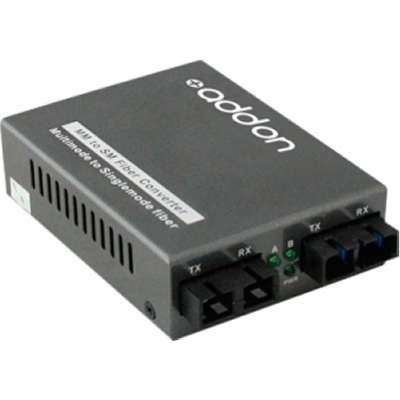 AddOn 1000MBPS Gigabit MM/SM SC Media Converter 500M/20KM 850NM/1310NM