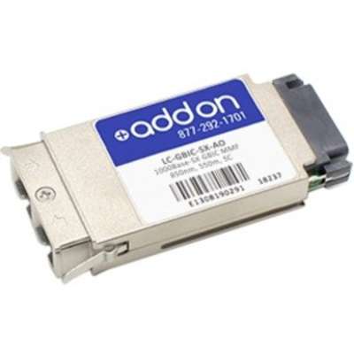 AddOn SC GBIC/MMF 850NM 550M 100 Percent Compatible 1000BSX F/Aruba