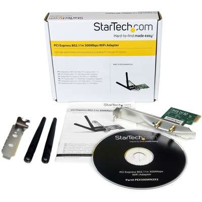 StarTech.com PCIe 300 Mbps Wireless Card - Network Adapter 802.11n/g 2T2R