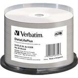 Verbatim DVD+R DL 8.5GB 8x DataLifePlus White Thermal/HUB Printable - 50-pack