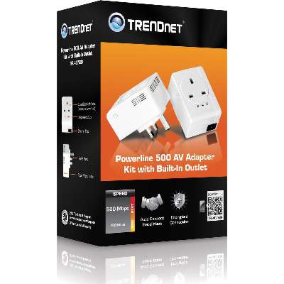 TRENDnet 500 AV Compact Powerline Adapter Kit /w Pass Through