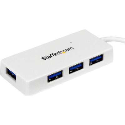 StarTech.com 4 Port Portable SuperSpeed Mini USB 3.0 Hub - White