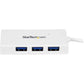 StarTech.com 4 Port Portable SuperSpeed Mini USB 3.0 Hub - White