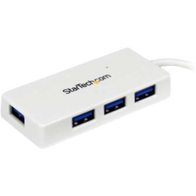 StarTech.com 4 Port Portable SuperSpeed Mini USB 3.0 Hub - White