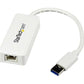 StarTech.com USB 3.0 Ethernet Adapter NIC with  USB Port - White