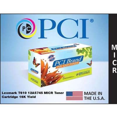 PCI Brand Lexmark T610 12A5745 MICR Toner CTG 16K