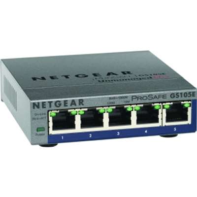 NETGEAR GS105E-200NAS ProSAFE Plus 5-Port Gigabit Web Managed Switch