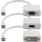 AddOn Mini-DP Bundle MDP to VGA HDMI DVI White Adapter